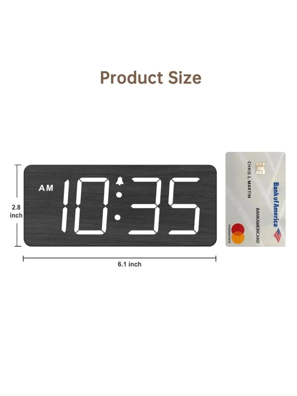 DreamSky Wooden Digital Alarm Clock - Model DS2208